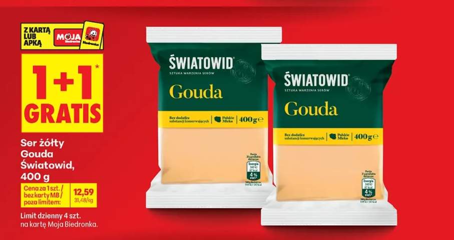 Ser żółty gouda w kostce Światowid
