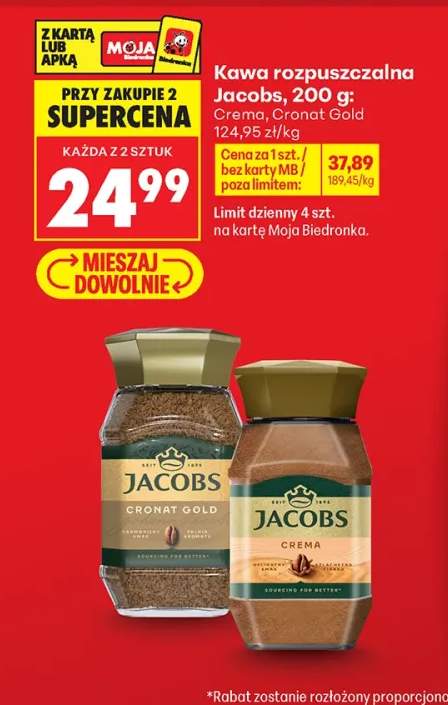 Kawa rozpuszczalna Jacobs Crema +1 wariant