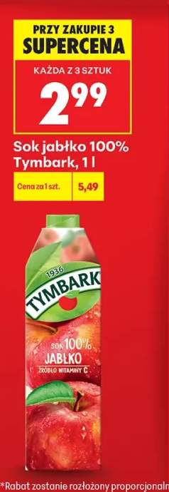Sok jabłko Tymbark 100%
