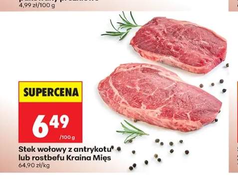 Stek wołowy z antrykotu Kraina Mięs +1 wariant