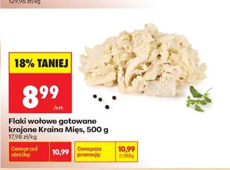 Flaki wołowe gotowane krojone Kraina Mięs