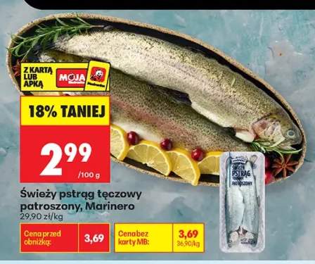 Świeży pstrąg tęczowy patroszony Marinero