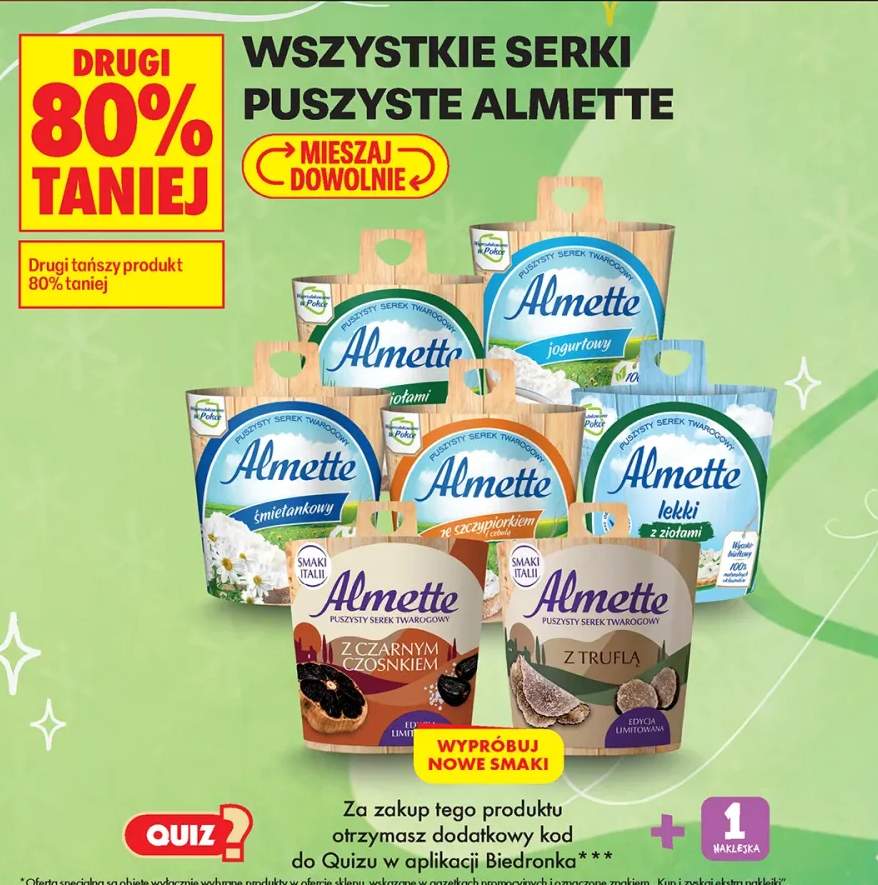 Serek puszysty Almette jogurtowy +7 wariantów