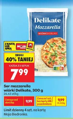 Ser mozzarella wiórki Delikate
