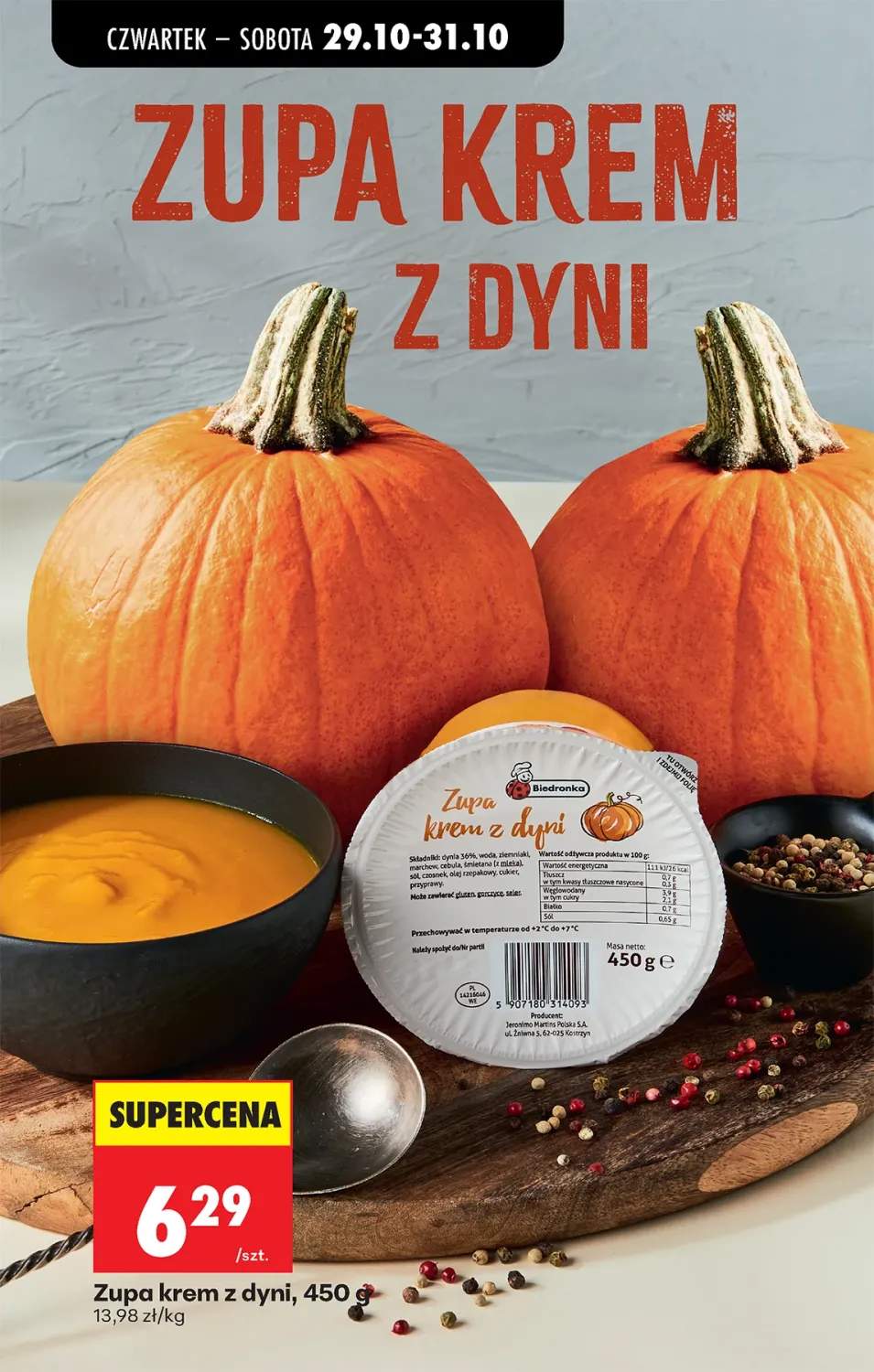 Zupa krem z dyni Biedronka