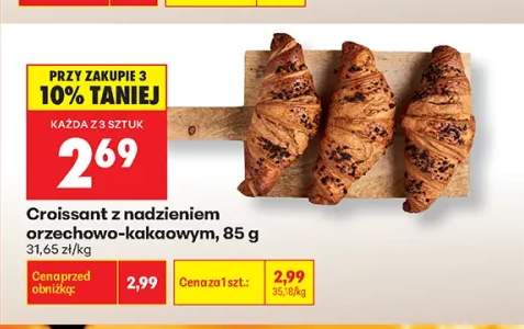 Croissant z nadzieniem orzechowo-kakaowym