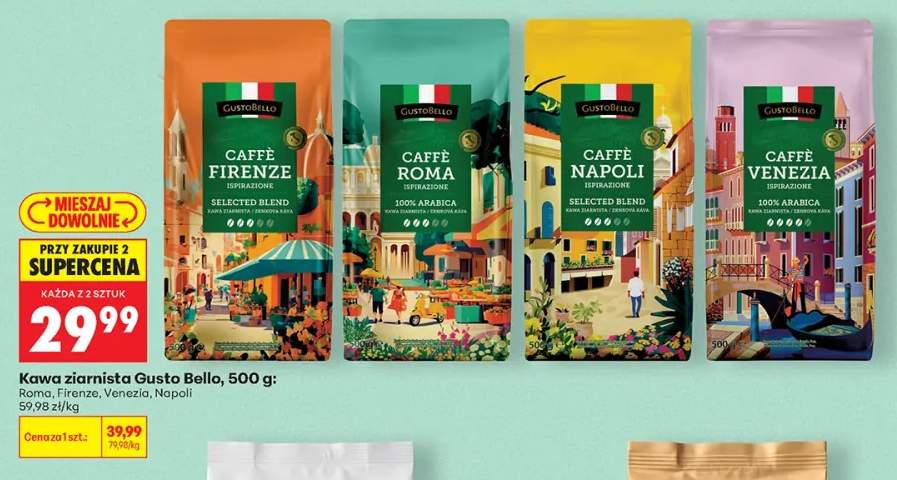 Kawa ziarnista Gusto Bello Roma +3 warianty