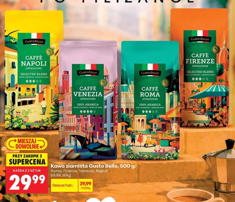 Kawa ziarnista Gusto Bello Roma +3 warianty