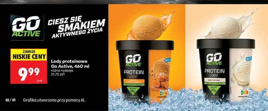 Lody proteinowe o smaku słonego karmelu Go Active +1 wariant