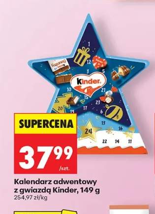 Kalendarz adwentowy z gwiazdą Kinder