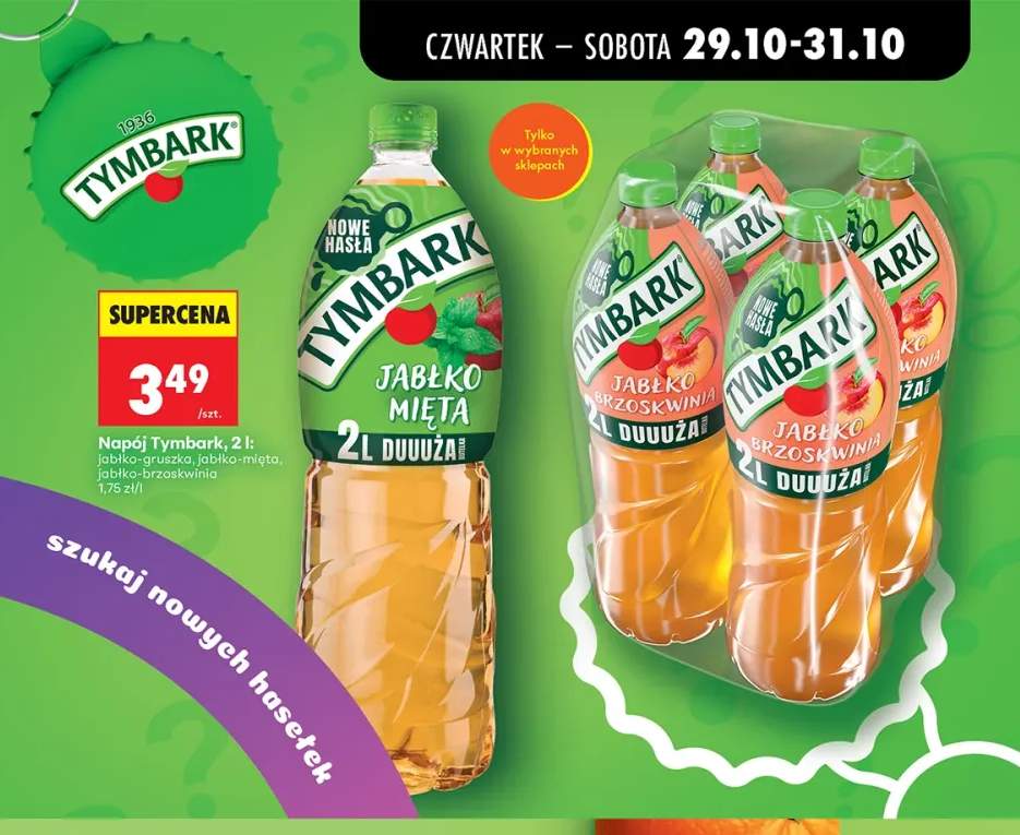 Napój Tymbark jabłko-mięta +2 warianty