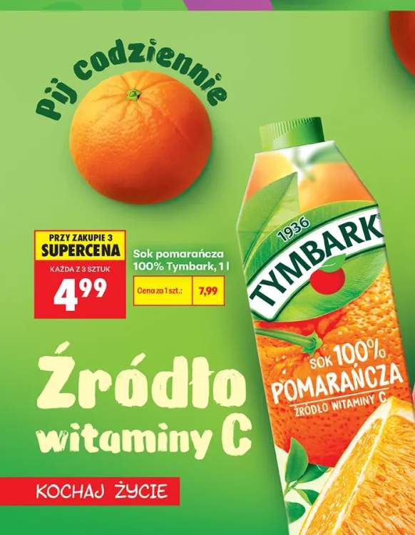 Sok pomarańcza Tymbark 100%