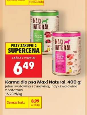 Karma dla psa Maxi Natural indyk i wołowina z batatami +1 wariant