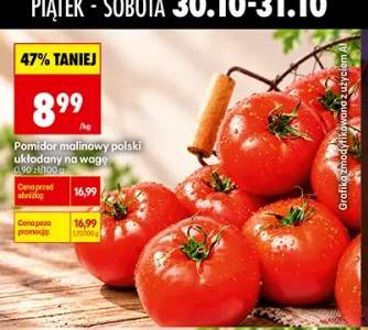 Pomidory malinowe polskie układane na wagę