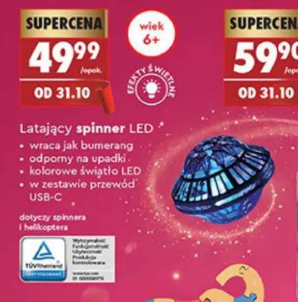 Latający spinner LED Elefun