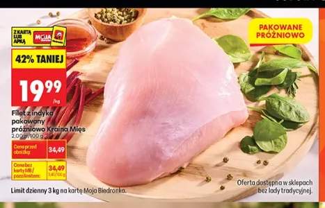 Filet z indyka pakowany próżniowo Kraina Mięs